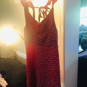 Red & white polka dot dress